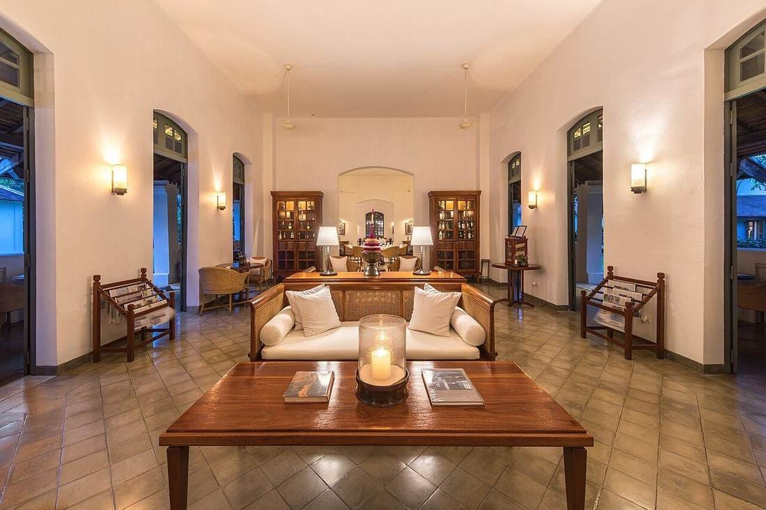 Elegant lounge interior of a luxury hotel