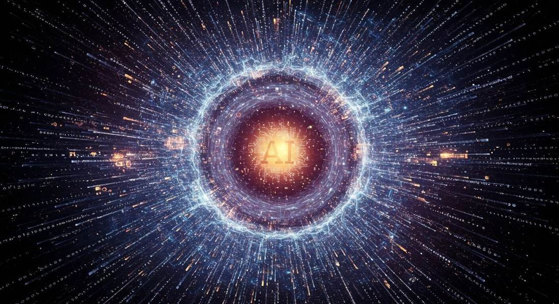 Abstract digital artwork representing artificial intelligence