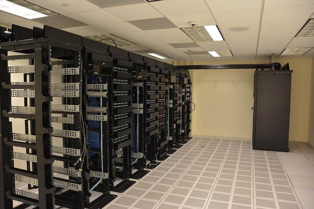 Server racks inside a data center